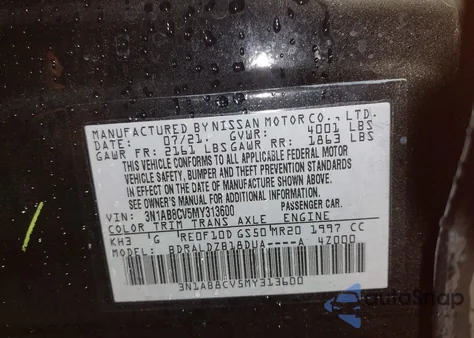 2021 Nissan Sentra Sv Xtronic Cvt z USA, uszkodzony, nr VIN 3N1AB8CV5MY313600